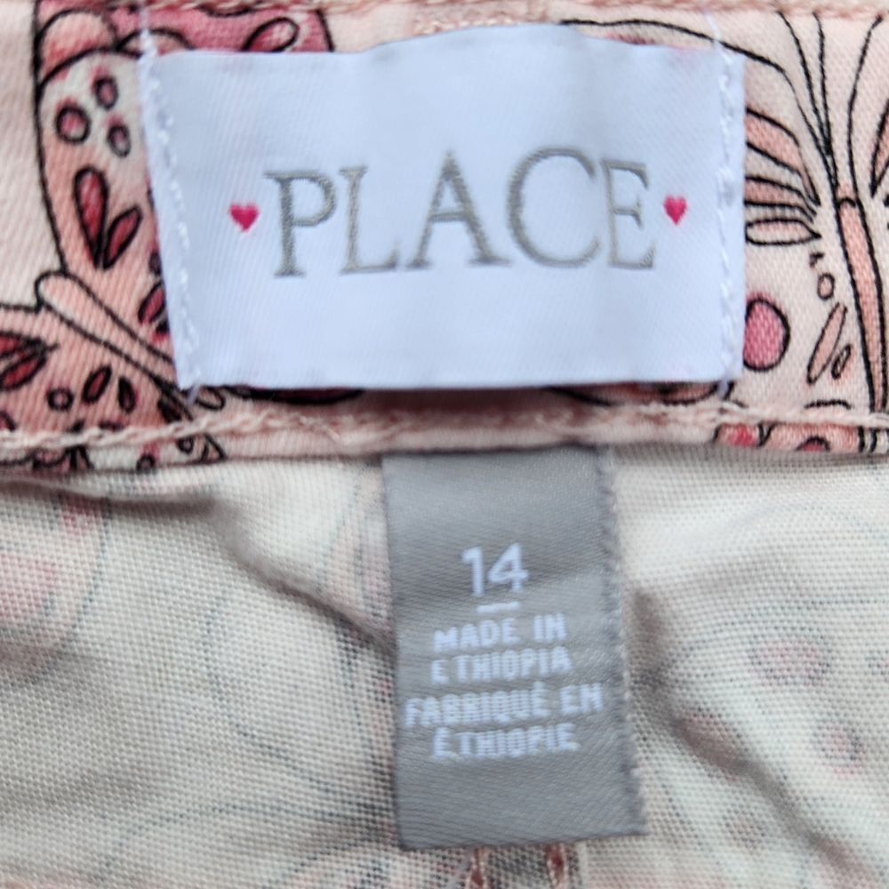 The Children Place Girls Shorts Skimmer Butterflies Pink Adjustable Waist Siz 14 - Picture 2 of 14